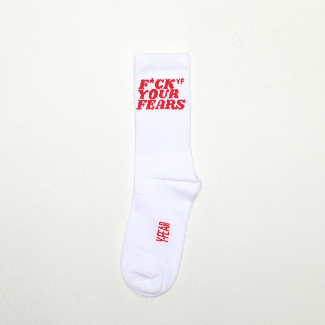 F*ck Your Fears Crew Sock Cherry Red